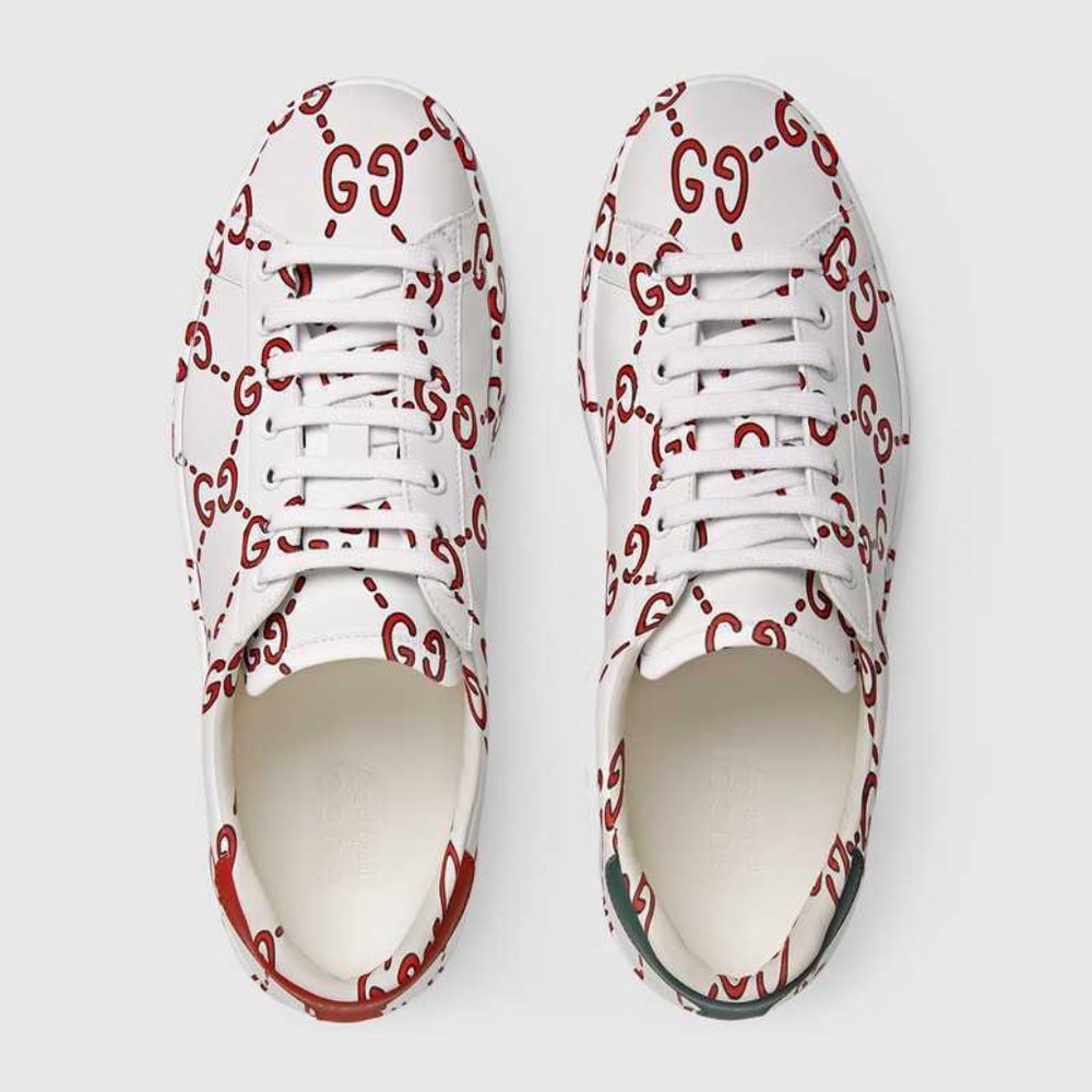Gucci White Leather Calfskin Mens Ace Sneakers NIB - Picture 4 of 5